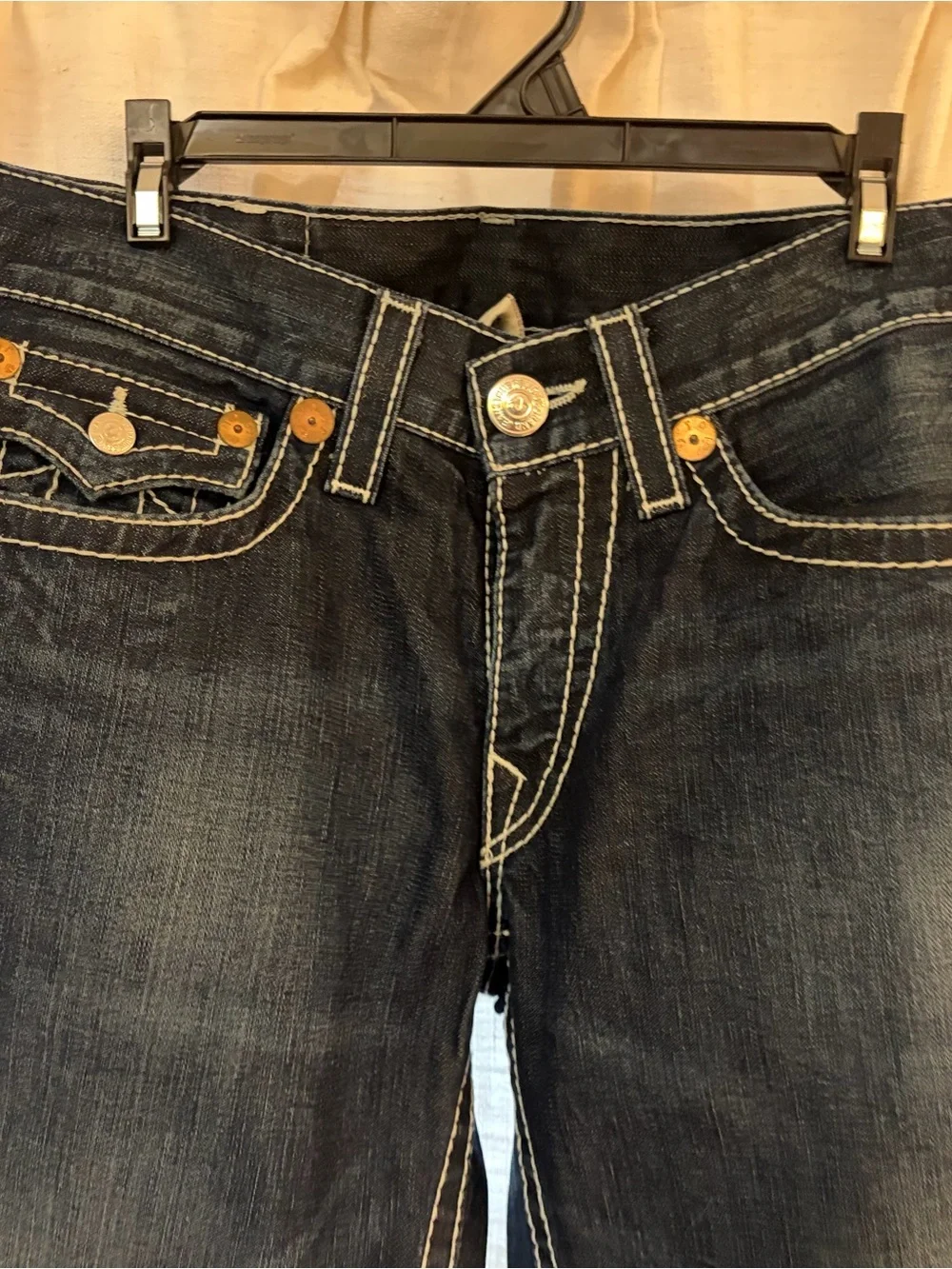 True Religion Ricky Big T men’s jeans size 33 Dark wash made in USA